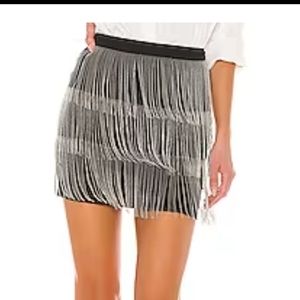 Superdown Janelle black fringe skirt size S